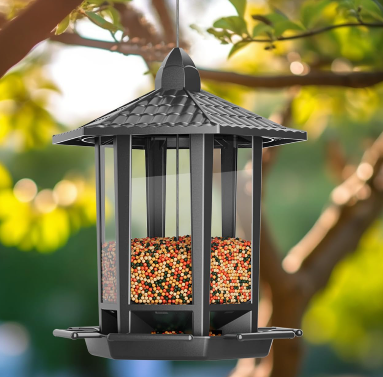 Retro Pagoda Hanging Bird Feeder for Wild Birds