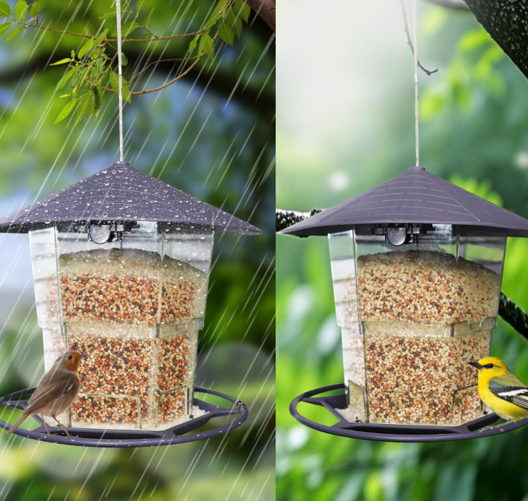 Adjustable Hanging Bird Feeder with Roof