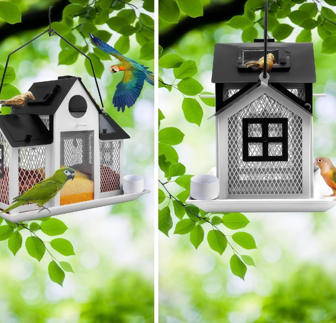 Solar Metal Bird Feeder House Design