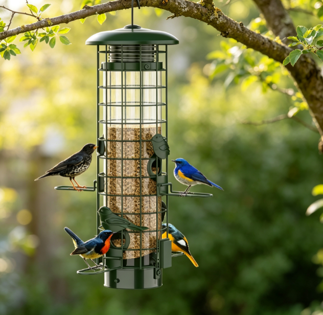 Squirrel Resistant Mesh Bird Feeder for Outdoor Use