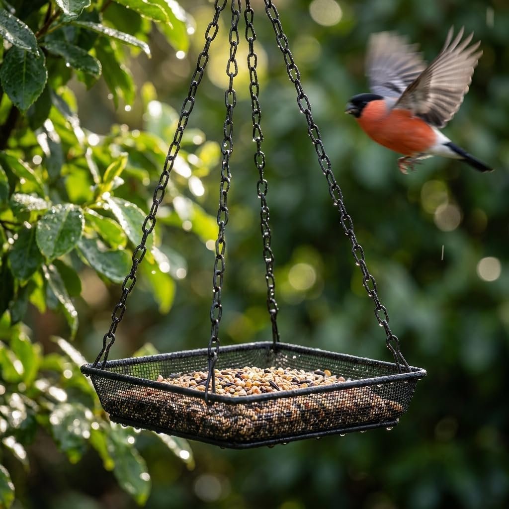 Metal Mesh Platform Bird Feeder Tray - Image 2