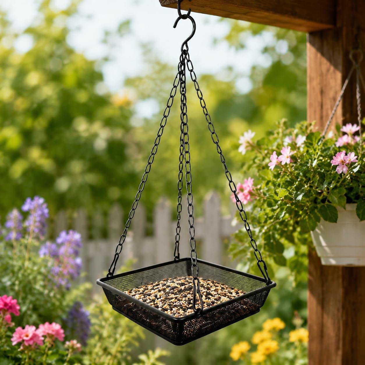 Metal Mesh Platform Bird Feeder Tray