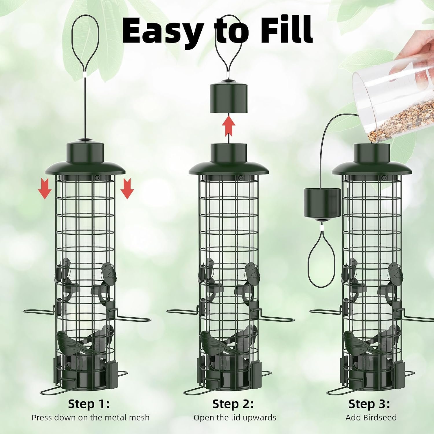 Squirrel Resistant Mesh Bird Feeder for Outdoor Use - Image 2