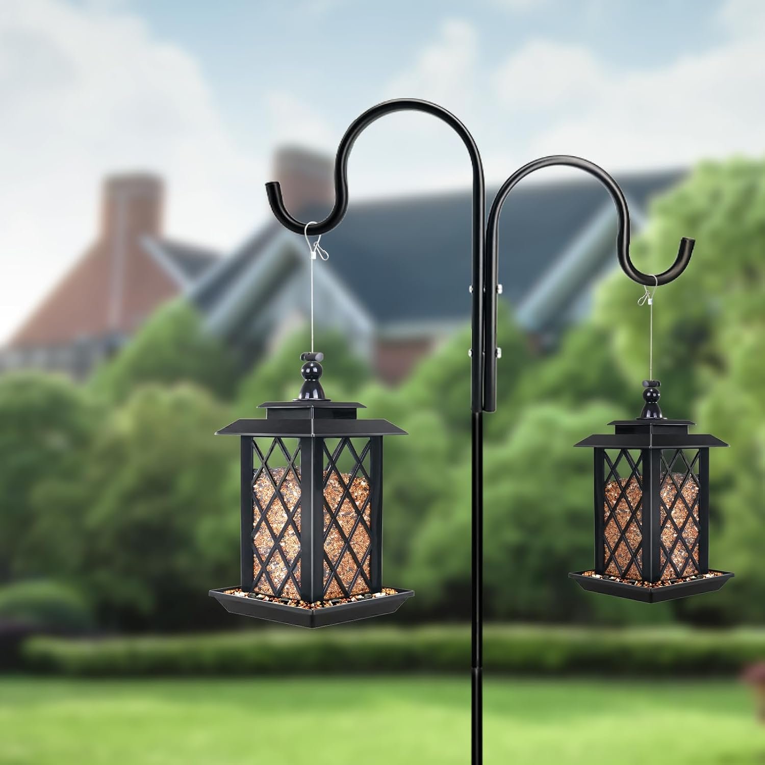 Lantern Style Hanging Bird Feeder - Image 2