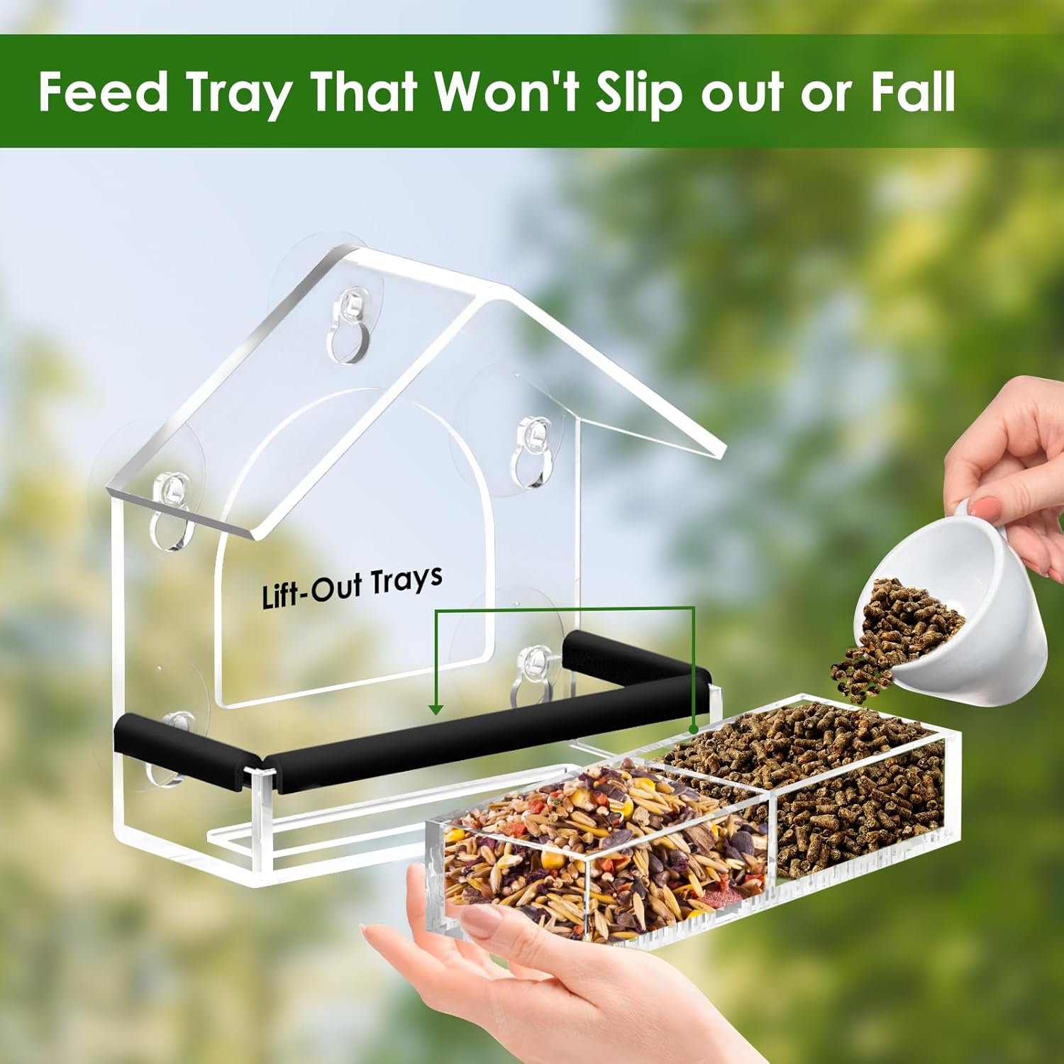 Acrylic Window Bird Feeder for Bird Watching - Image 2