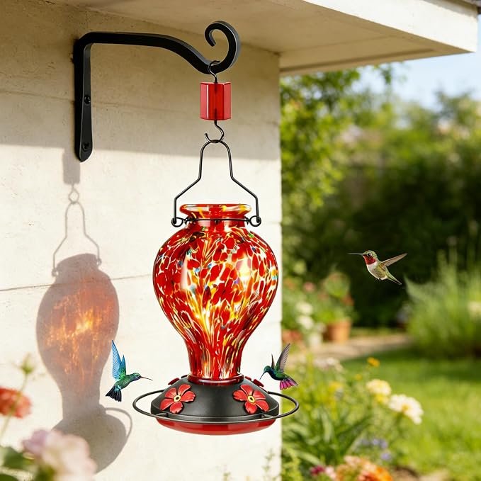 Glass Hummingbird Nectar Feeder