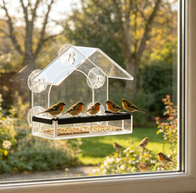 Acrylic Window Bird Feeder for Bird Watching