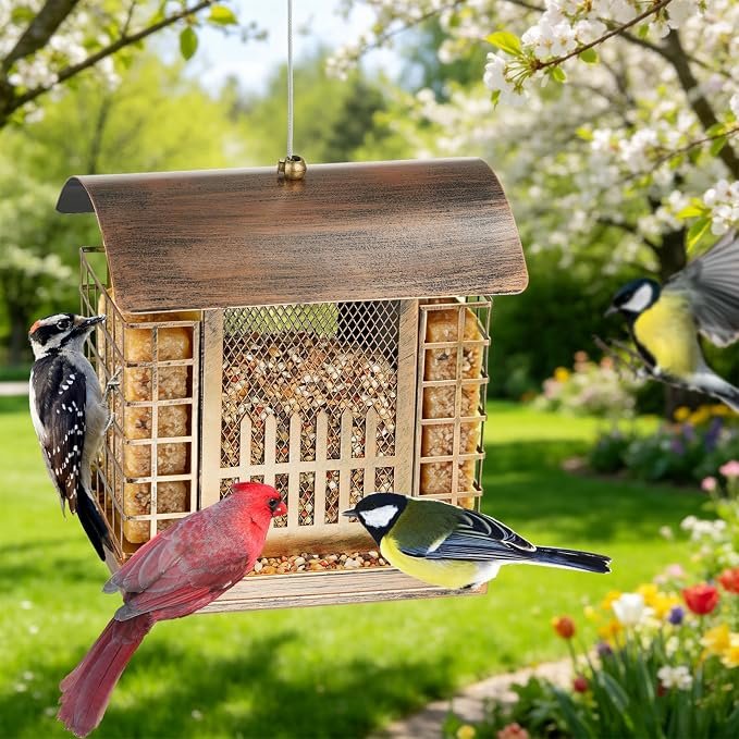 Metal Cage Suet Bird Feeder