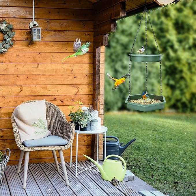 Hanging Bird Bath Feeding Tray