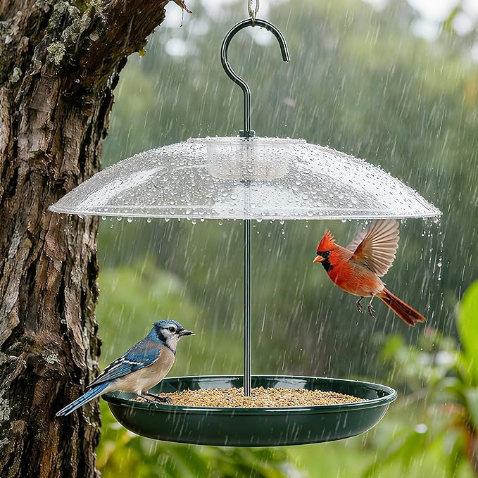 Platform Bird Feeder with Weatherproof Dome - Image 2