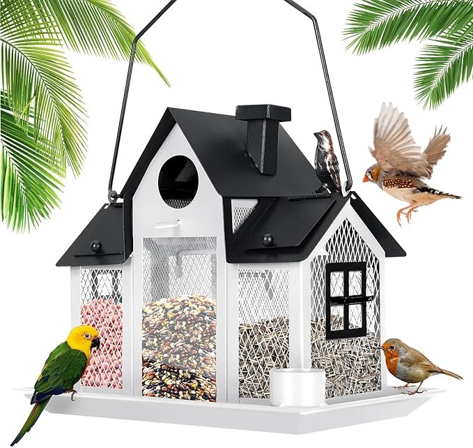 Solar Metal Bird Feeder House Design - Image 2