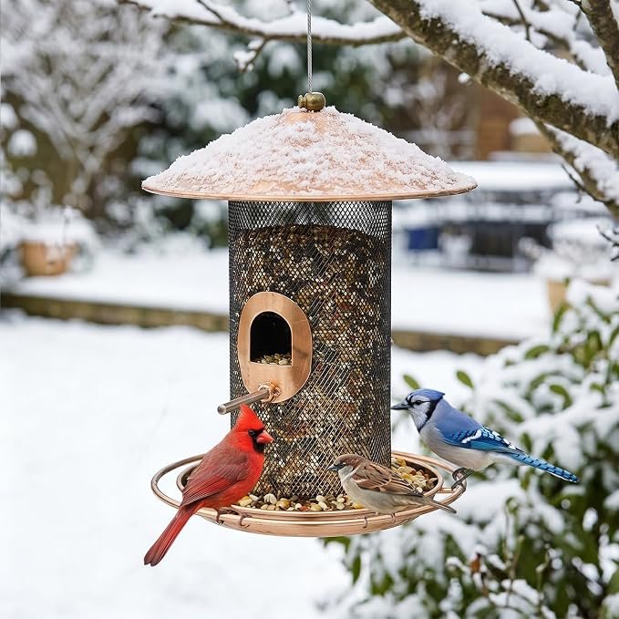 Metal Tube Bird Feeder with Perches