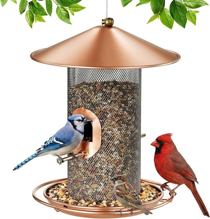 Metal Tube Bird Feeder with Perches - Image 2